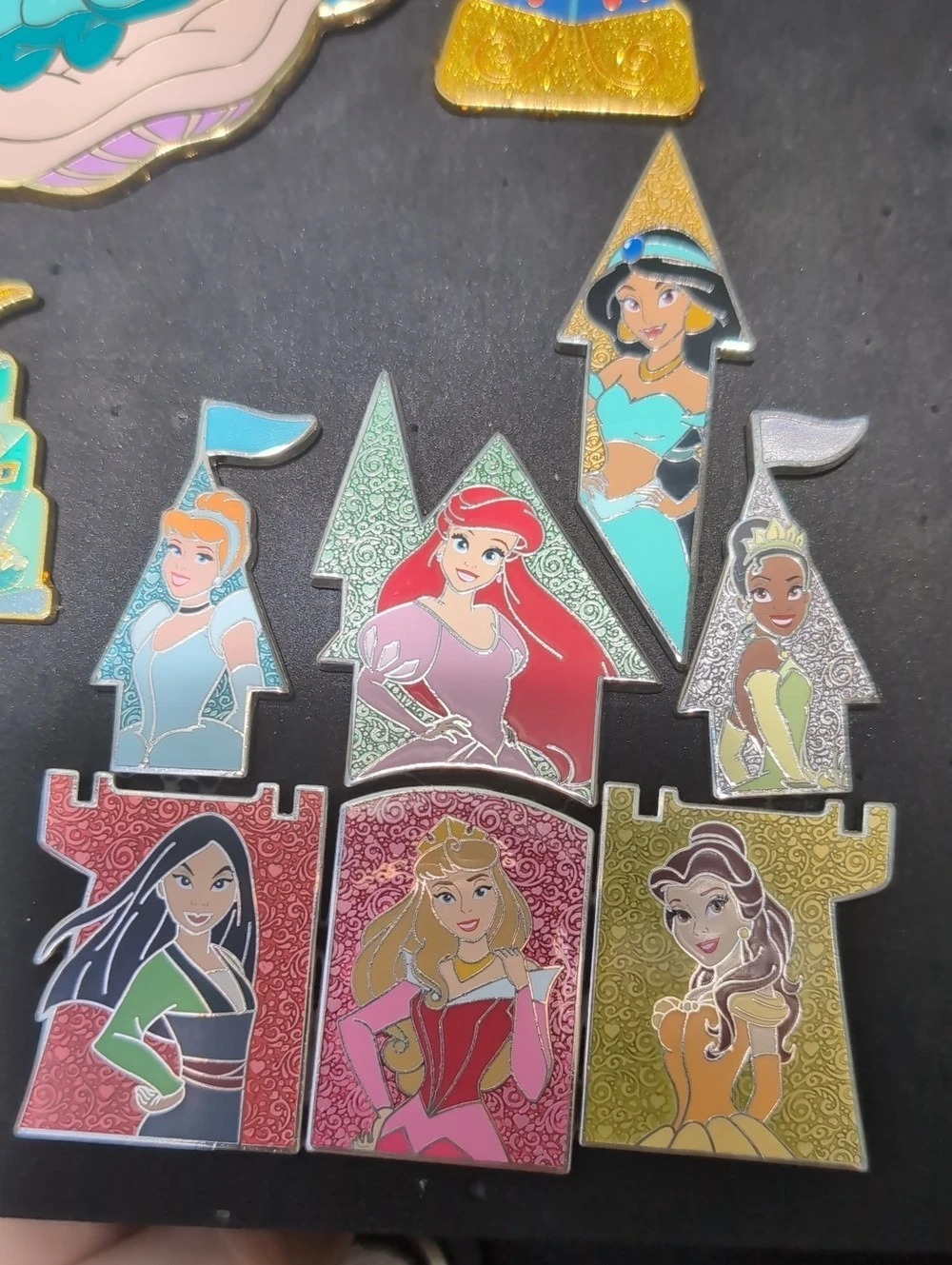 🌟 Gorgeous Complete Disney Princess Castle Set Pin Collection (7 Pins)